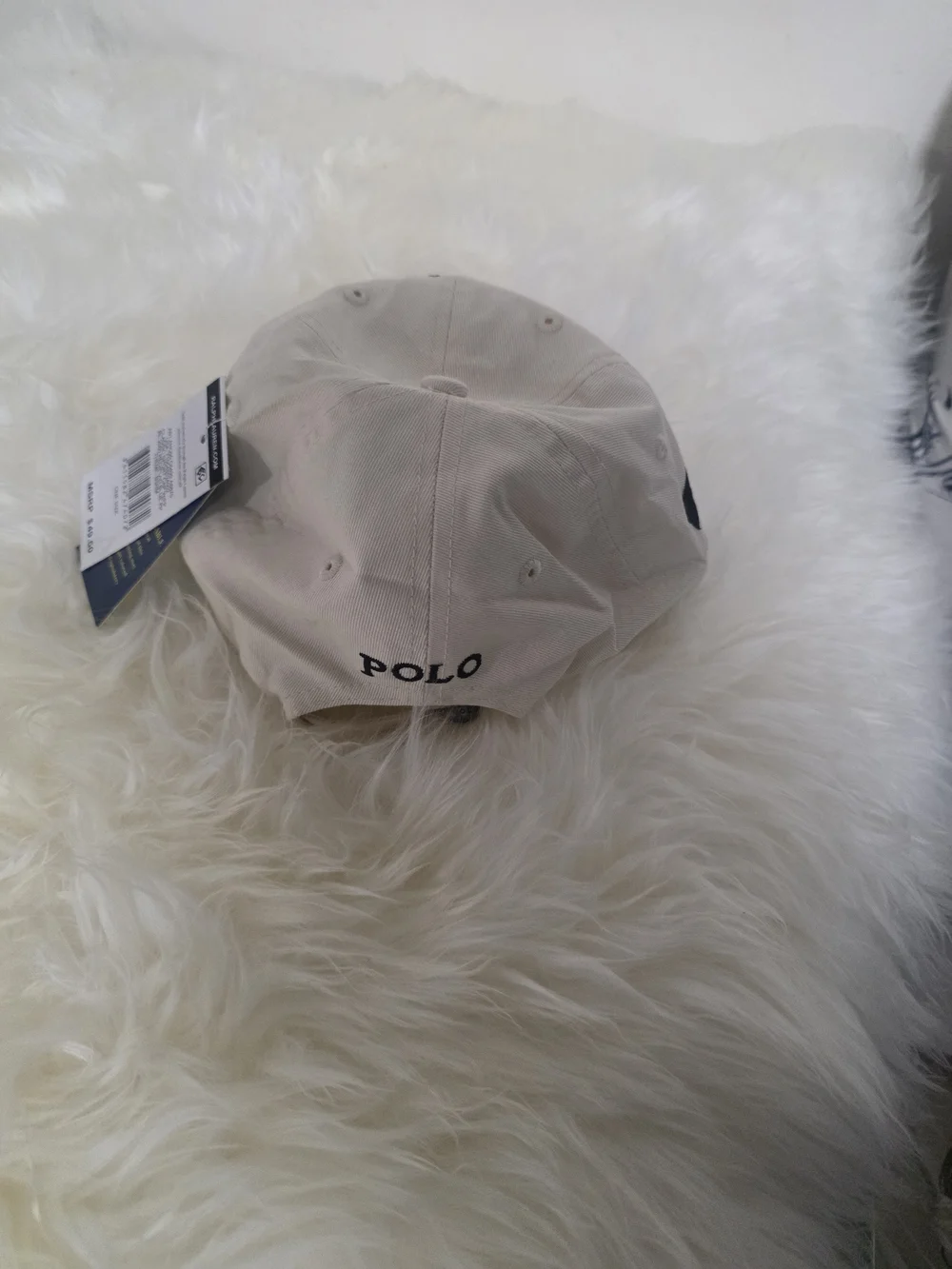 Polo by Ralph Lauren Beige Baseball Cap with Black Logo